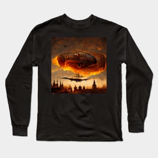 Zeppelin on fire Long Sleeve T-Shirt